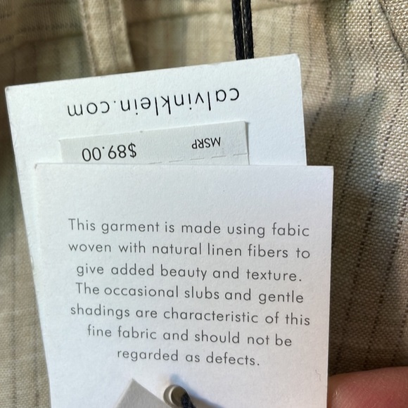 NWT Calvin Klein the Madison linen blend pinstripe pant in size 12. - Picture 7 of 7